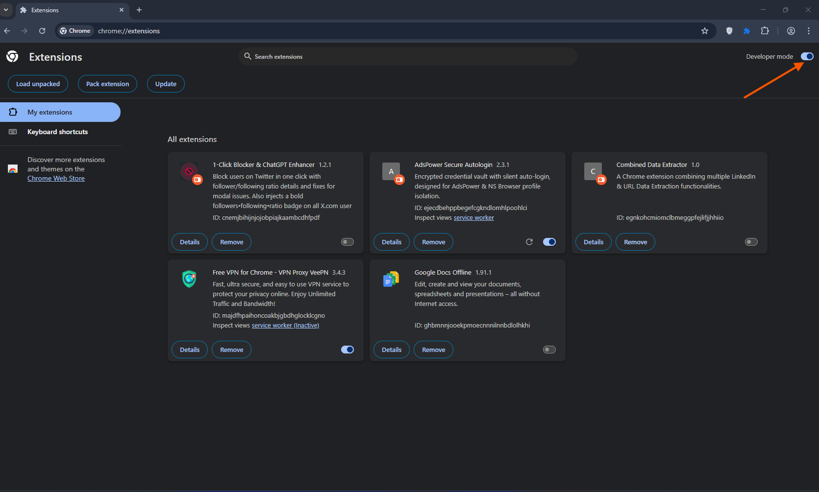 Enable Developer Mode